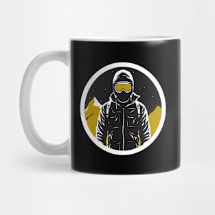 Starry Mountain Snowboarder Mug